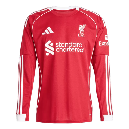 Liverpool Home Long Sleeve Soccer Jersey 2025/26