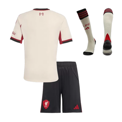 Kids Liverpool Away Soccer Jersey Kit (Jersey+Shorts+Socks) 2025/26