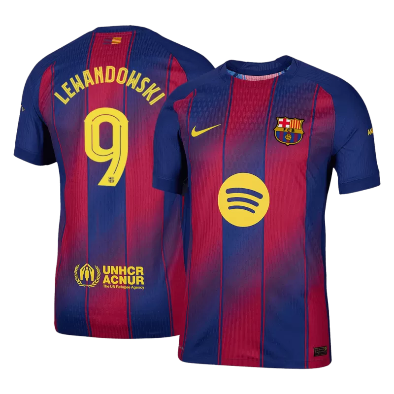 Player Version Barcelona Lewandowski #9 Home 2025/26 Soccer Jersey -  La Liga