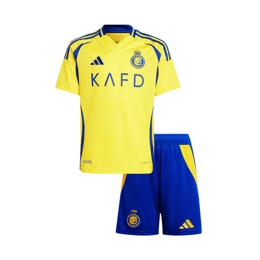 Kid's Al Nassr Home  Soccer Jersey Kit(Jersey+Shorts) 2024/25 Top Soccer Jerseys Store