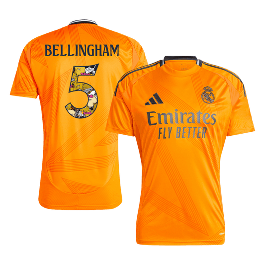BELLINGHAM #5 Real Madrid Away  Soccer Jersey 2024/25 - Bear Champ Font Top Soccer Jerseys Store