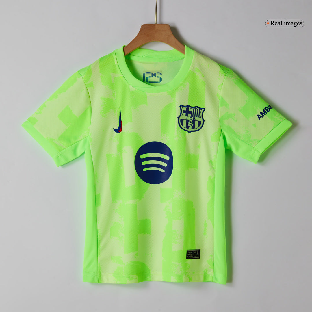 Kid's Barcelona Third Away  Soccer Jersey Kit(Jersey+Shorts) 2024/25 - UCL (Spotify Logo Without Text) Top Soccer Jerseys Store