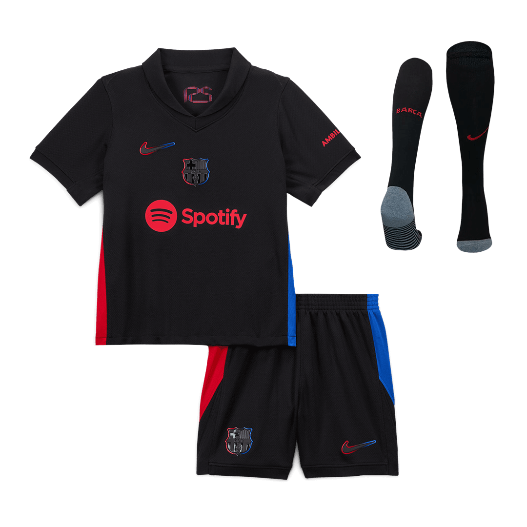 Kid's Barcelona Away  Soccer Jersey Kit(Jersey+Shorts+Socks) 2024/25 Top Soccer Jerseys Store