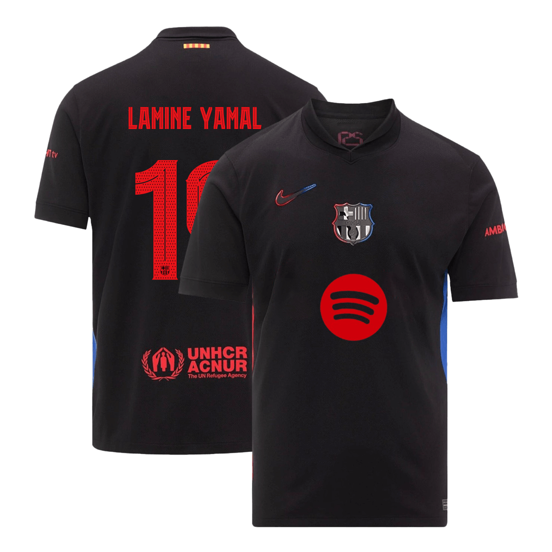 LAMINE YAMAL #19 Barcelona Away  Soccer Jersey 2024/25k - Spotify Logo Without Text Top Soccer Jerseys Store