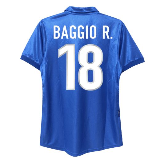 Retro BAGGIO R. #18 1998 Italy Home  Soccer Jersey Top Soccer Jerseys Store