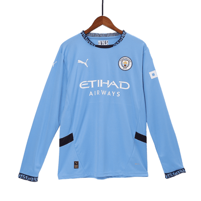 Manchester City Home Long Sleeve  Soccer Jersey 2024/25 Top Soccer Jerseys Store