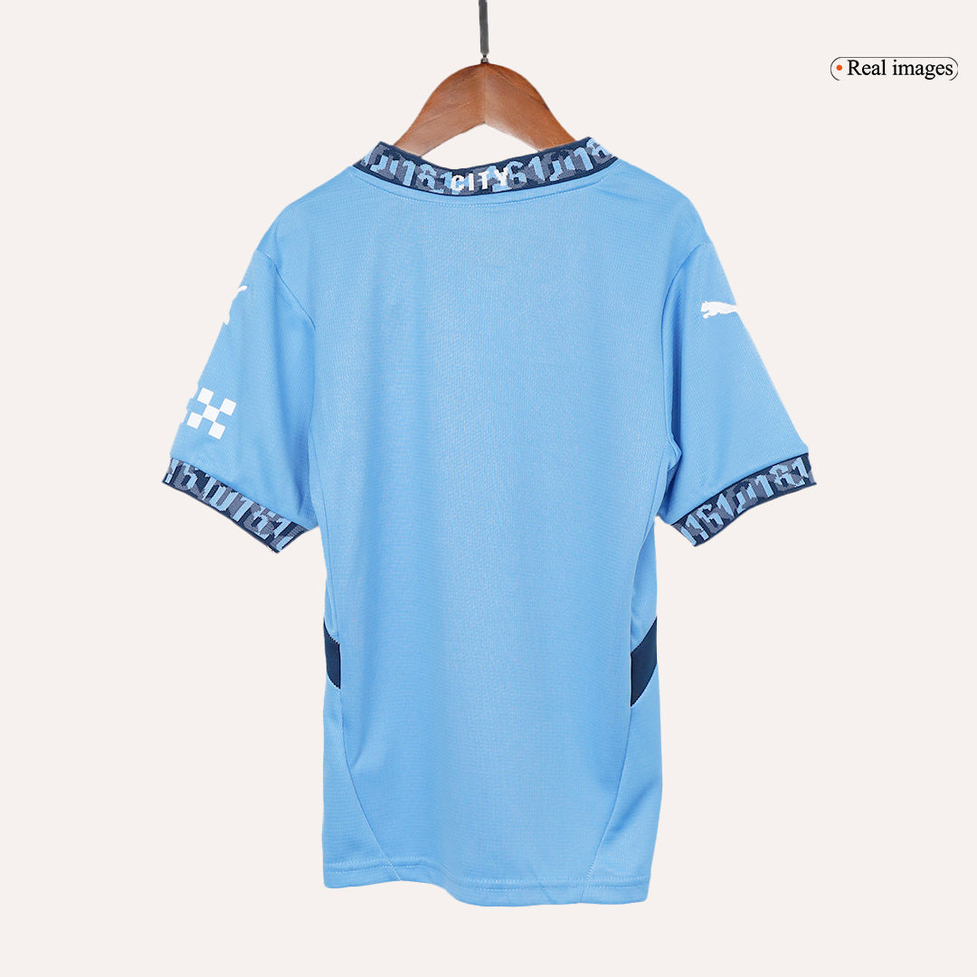 Kid's Manchester City Home  Soccer Jersey Kit(Jersey+Shorts) 2024/25 Top Soccer Jerseys Store