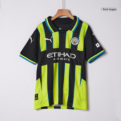 Kid's Manchester City Away  Soccer Jersey Kit(Jersey+Shorts+Socks) 2024/25 Top Soccer Jerseys Store