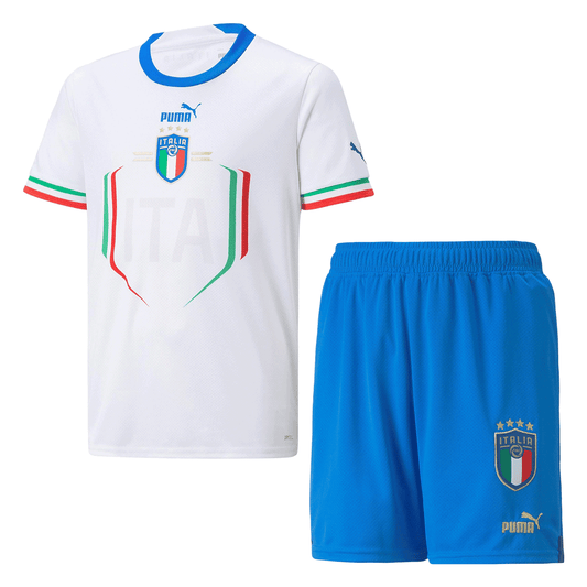 Kid's Italy Away  Soccer Jersey Kit(Jersey+Shorts) 2022 Top Soccer Jerseys Store
