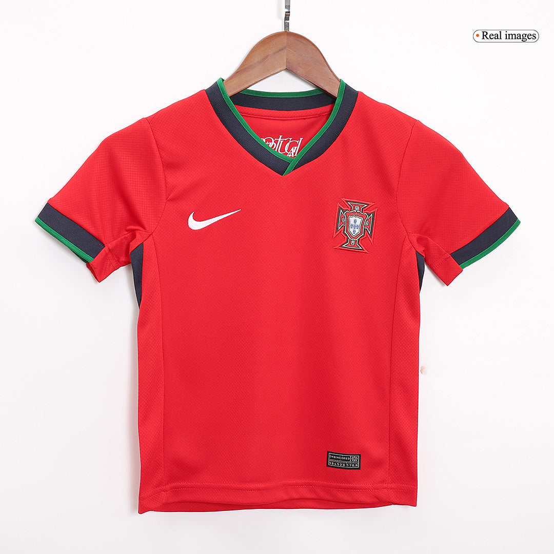 Kid's Portugal Home Jerseys Full Kit Euro 2024 Go Game Wear