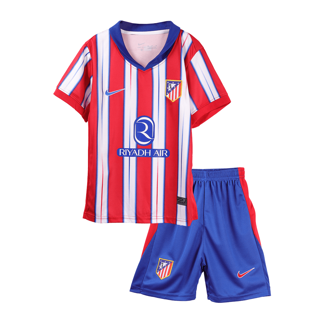 Kid's Atletico Madrid Home  Soccer Jersey Kit(Jersey+Shorts) 2024/25 Top Soccer Jerseys Store