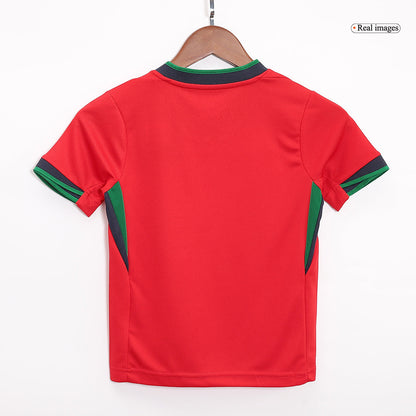 Kid's Portugal Home Jerseys Kit(Jersey+Shorts) Euro 2024 Go Game Wear