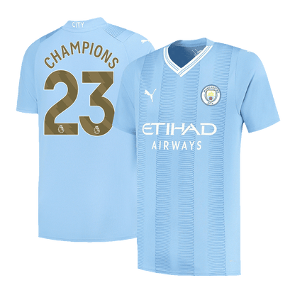 CHAMPIONS #23 Manchester City Home  Soccer Jersey 2023/24 Top Soccer Jerseys Store