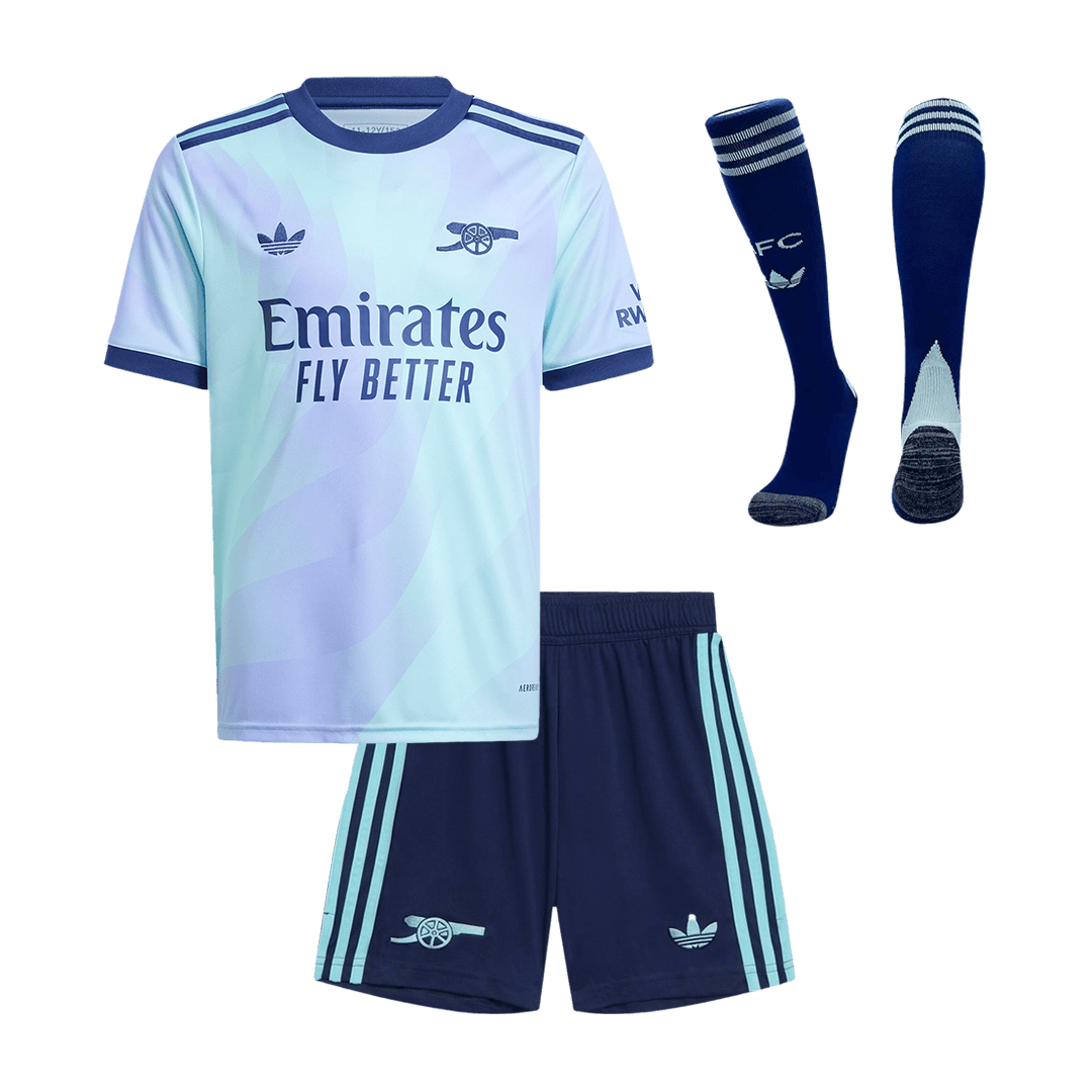 Kid's Arsenal Third Away  Soccer Jersey Kit(Jersey+Shorts+Socks) 2024/25 Top Soccer Jerseys Store