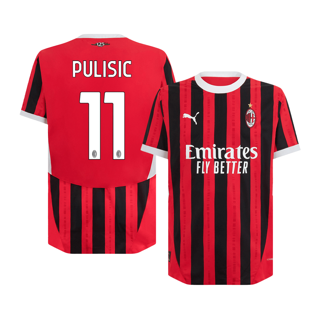 Player Version PULISIC #11 AC Milan Home  Soccer Jersey 2024/25 Top Soccer Jerseys Store