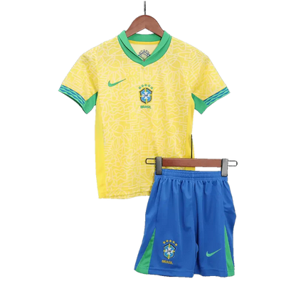 Brazil Kid‘s Home Soccer Jerseys (Jersey+Short) Kit 2024 Top Soccer Jerseys Store