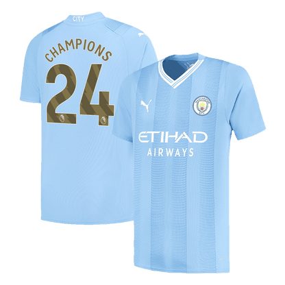 CHAMPIONS #24 Manchester City Home  Soccer Jersey 2023/24 Top Soccer Jerseys Store