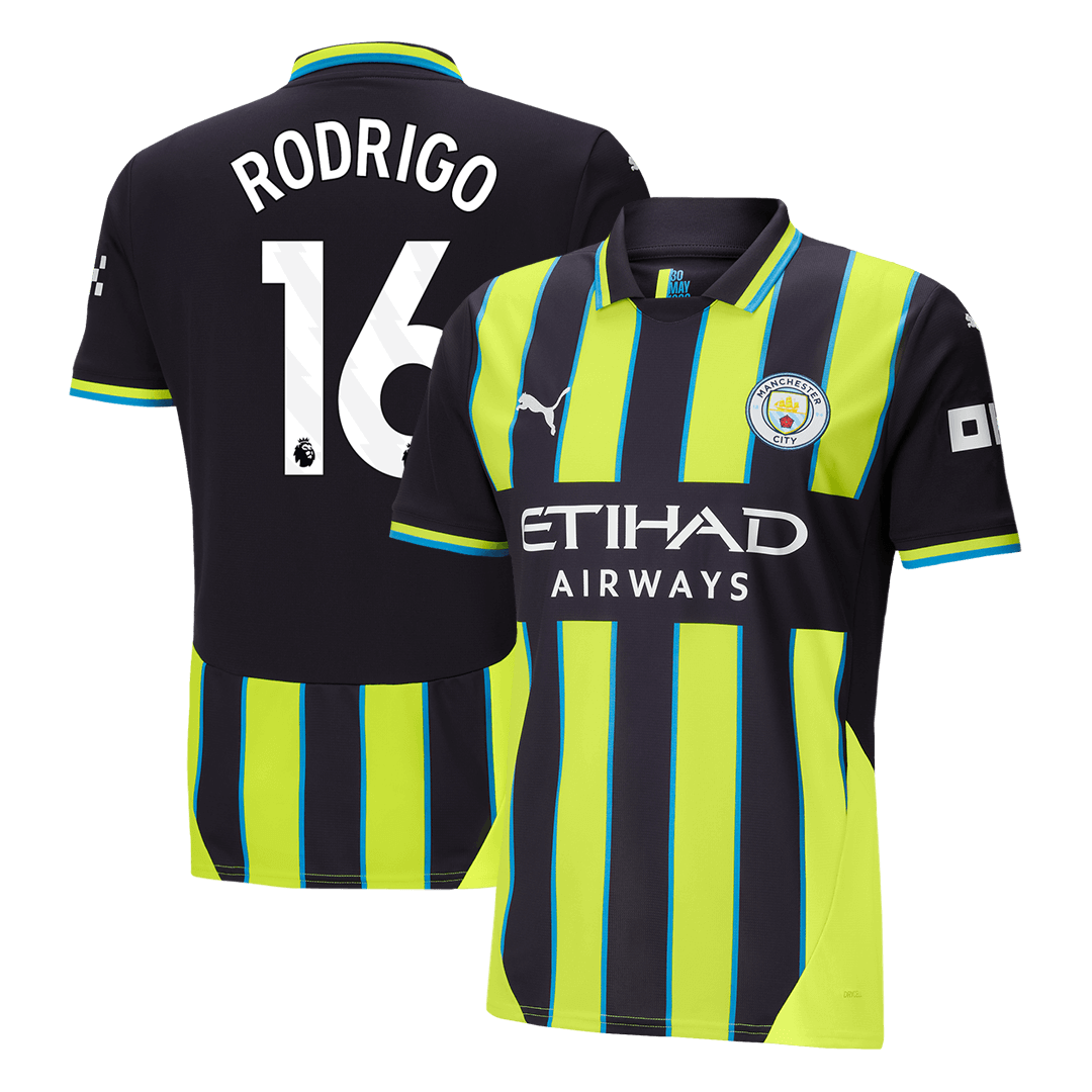 RODRIGO #16 Manchester City Away  Soccer Jersey 2024/25 Top Soccer Jerseys Store