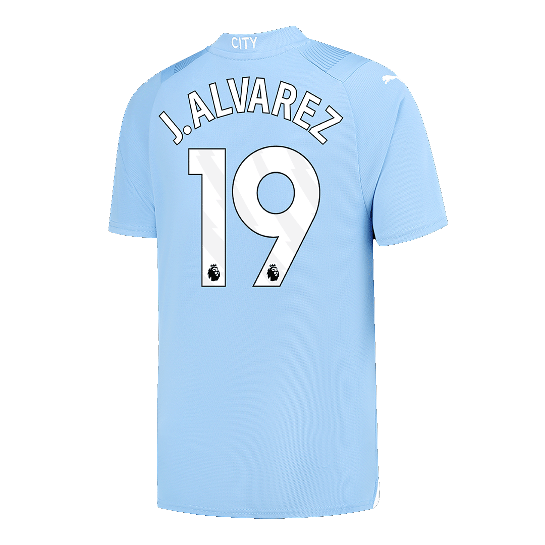 J.ALVAREZ #19 Manchester City Home  Soccer Jersey 2023/24 Top Soccer Jerseys Store