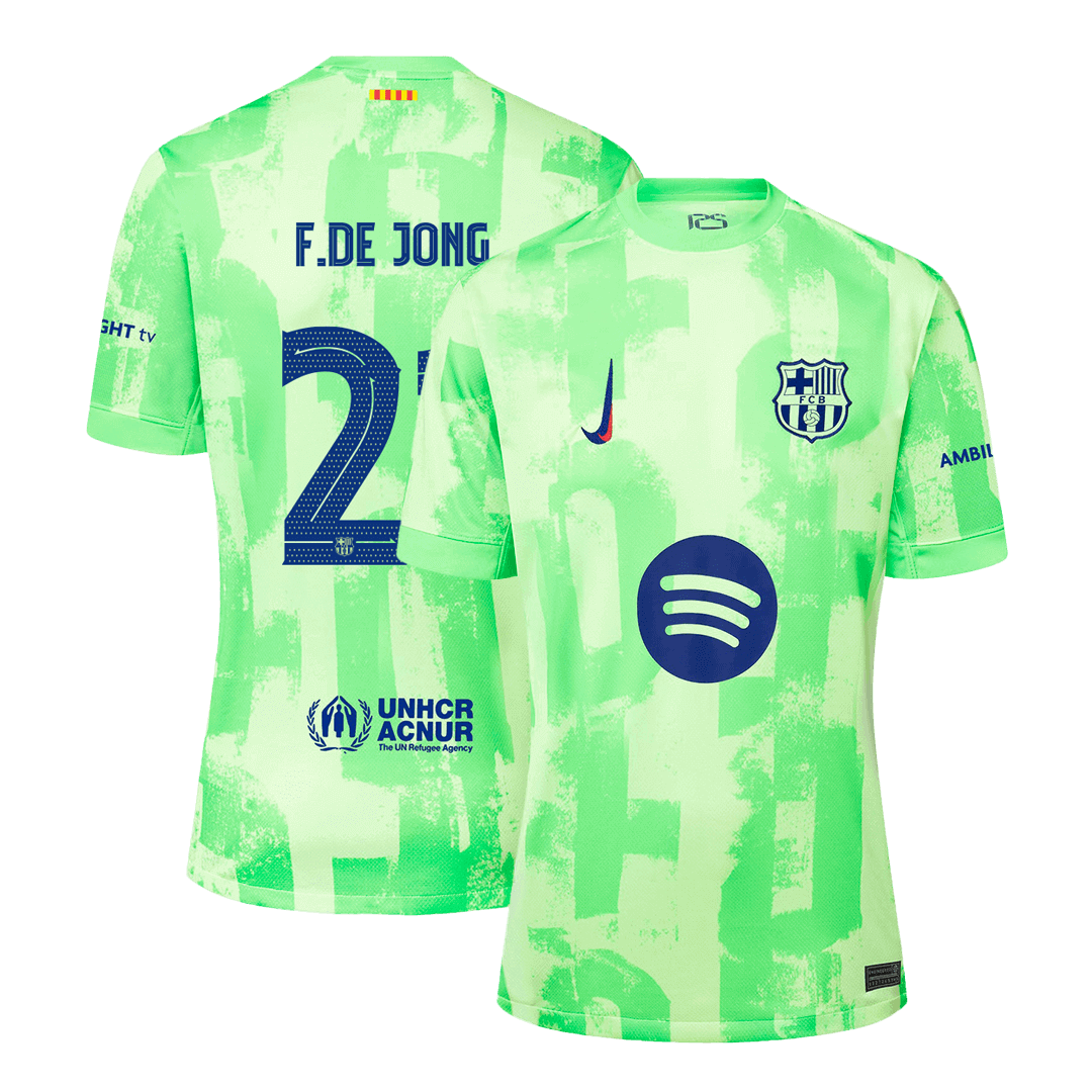 F.DE JONG #21 Barcelona Third Away  Soccer Jersey 2024/25 - UCL?Spotify Logo Without Text? Top Soccer Jerseys Store