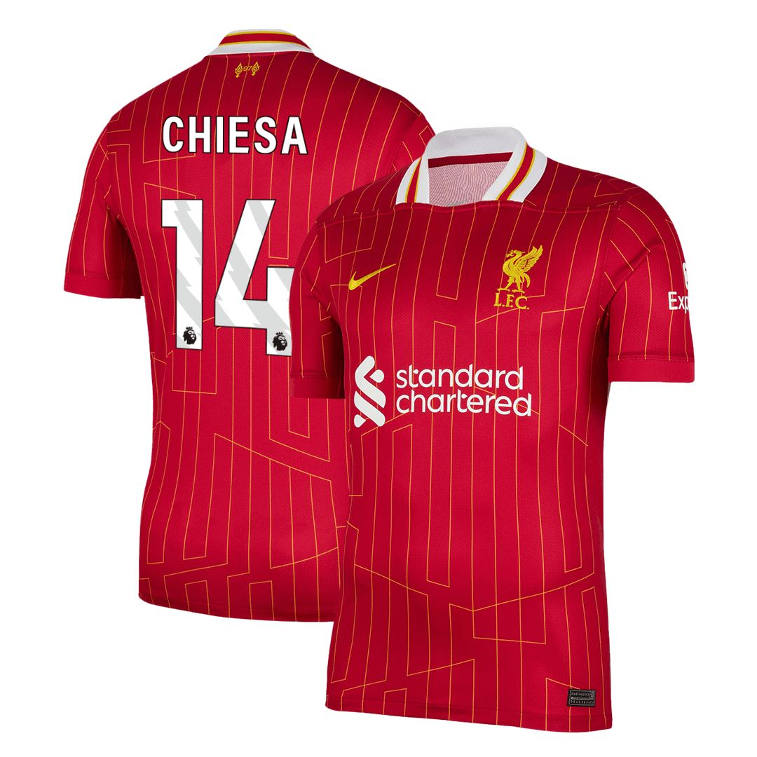 CHIESA #14 Liverpool Home  Soccer Jersey 2024/25 Top Soccer Jerseys Store