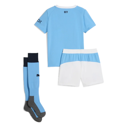 Kid's Manchester City Home Soccer Jersey Kit(Jersey+Shorts+Socks) 2025/26 Go Game Wear